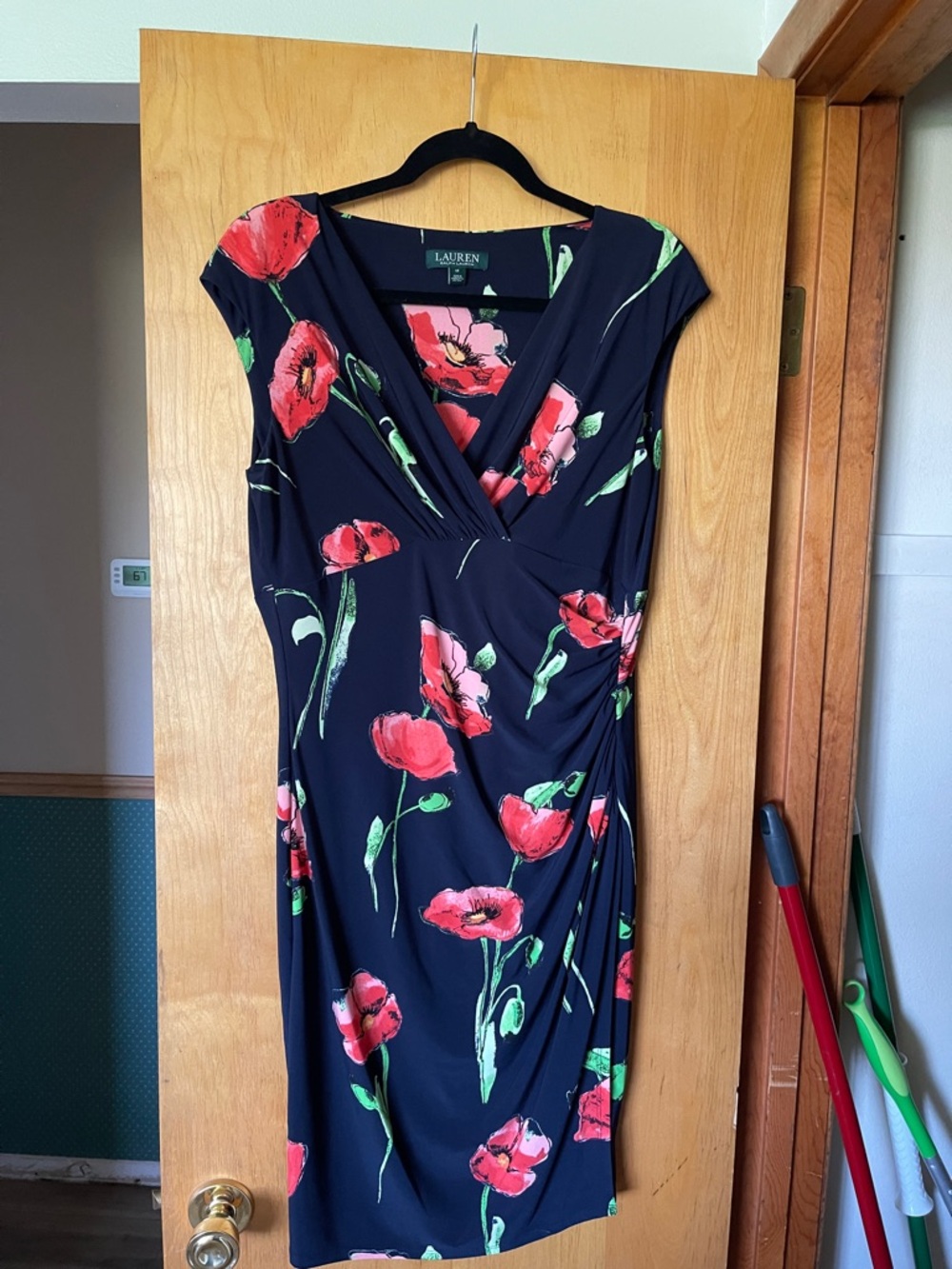 Lauren Ralph Lauren Navy Dress with Red Floral Print